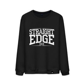 Мужской свитшот хлопок с принтом straight edge xxx в Тюмени, 100% хлопок |  | drugfree | edge | hardcore | punk | sxe