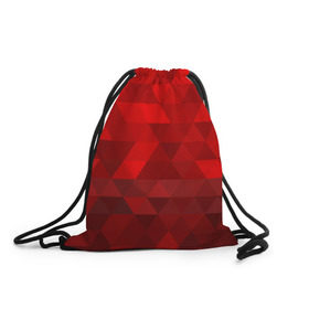 Рюкзак-мешок 3D с принтом Red pattern в Тюмени, 100% полиэстер | плотность ткани — 200 г/м2, размер — 35 х 45 см; лямки — толстые шнурки, застежка на шнуровке, без карманов и подкладки | геометрия | красный | треугольники