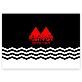 Поздравительная открытка с принтом ТВИН ПИКС в Тюмени, 100% бумага | плотность бумаги 280 г/м2, матовая, на обратной стороне линовка и место для марки
 | Тематика изображения на принте: logo | twin peaks | арт | надпись | полосы | сериал | текстура | фильмы