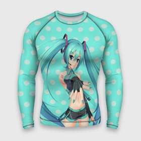 Мужской рашгард 3D с принтом Рисованная Miku Hatsune в Тюмени,  |  | anime | hatsune miku | vokaloid | аниме | арт | вокалоид | девyшка | хатсуне мику