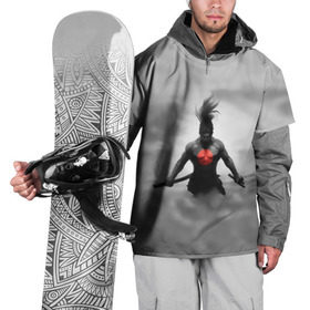 Накидка на куртку 3D с принтом Самурай в Тюмени, 100% полиэстер |  | ниндзя | самурай | туман | япония