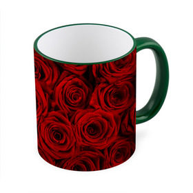 Кружка 3D с принтом Красные розы в Тюмени, керамика | ёмкость 330 мл | букет | красный | розы | цветы