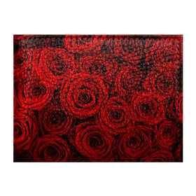 Обложка для студенческого билета с принтом Красные розы в Тюмени, натуральная кожа | Размер: 11*8 см; Печать на всей внешней стороне | букет | красный | розы | цветы