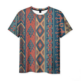 Мужская футболка 3D с принтом Этника Африки в Тюмени, 100% полиэфир | прямой крой, круглый вырез горловины, длина до линии бедер | kniting | pattern | вышивание | вышивка | колосок | одежда | рукоделие | текстуры | узоры | украшение | шитье | этнический