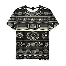 Мужская футболка 3D с принтом Африканский мотив в Тюмени, 100% полиэфир | прямой крой, круглый вырез горловины, длина до линии бедер | kniting | pattern | вышивание | вышивка | зимний | колосок | одежда | рукоделие | текстуры | узоры | украшение | шитье | этнический