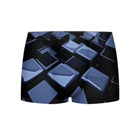 Мужские трусы 3D с принтом Стильная абстракция в Тюмени, 50% хлопок, 50% полиэстер | классическая посадка, на поясе мягкая тканевая резинка | Тематика изображения на принте: abstraction | geometry | абстракция | геометрия | кубики | кубы | фигуры