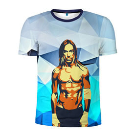 Мужская футболка 3D спортивная с принтом iggy pop в Тюмени, 100% полиэстер с улучшенными характеристиками | приталенный силуэт, круглая горловина, широкие плечи, сужается к линии бедра | fatality | kismet | rock | rock and roll | игги поп