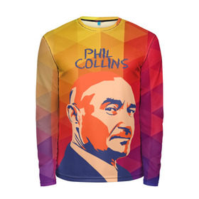 Мужской лонгслив 3D с принтом Phil Collins в Тюмени, 100% полиэстер | длинные рукава, круглый вырез горловины, полуприлегающий силуэт | Тематика изображения на принте: phil collins | актер | альтернатива | британский певец | музыкант | рок