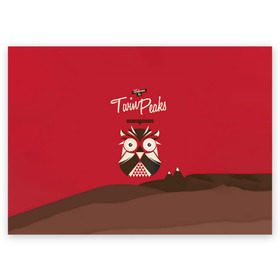Поздравительная открытка с принтом Добро пожаловать в Twin Peaks в Тюмени, 100% бумага | плотность бумаги 280 г/м2, матовая, на обратной стороне линовка и место для марки
 | Тематика изображения на принте: дьявол | крафт | плакат | ретро | сова | твин пикс