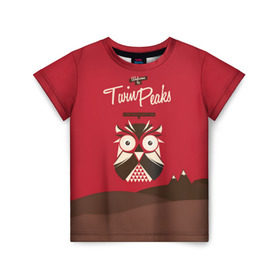 Детская футболка 3D с принтом Добро пожаловать в Twin Peaks в Тюмени, 100% гипоаллергенный полиэфир | прямой крой, круглый вырез горловины, длина до линии бедер, чуть спущенное плечо, ткань немного тянется | дьявол | крафт | плакат | ретро | сова | твин пикс
