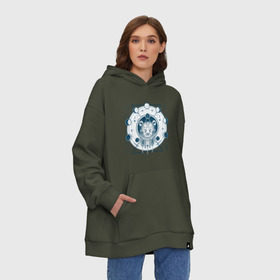 Худи SuperOversize хлопок с принтом Bear&Moon в Тюмени, 70% хлопок, 30% полиэстер, мягкий начес внутри | карман-кенгуру, эластичная резинка на манжетах и по нижней кромке, двухслойный капюшон
 | boho | ethnic | ethno | бохо | знаки планет | индейский | круг | луна | магический | магия | медведь | народный | планеты | символ | фазы луны | шаманизм | шаманский | этнический | этно