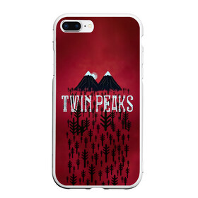 Чехол для iPhone 7Plus/8 Plus матовый с принтом Лес Twin Peaks в Тюмени, Силикон | Область печати: задняя сторона чехла, без боковых панелей | горы | надпись | ретро | твин пикс