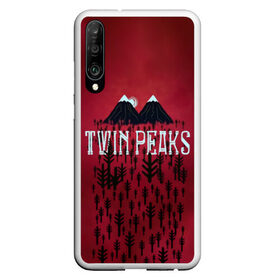 Чехол для Honor P30 с принтом Лес Twin Peaks в Тюмени, Силикон | Область печати: задняя сторона чехла, без боковых панелей | горы | надпись | ретро | твин пикс