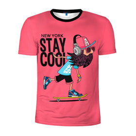 Мужская футболка 3D спортивная с принтом Stay cool в Тюмени, 100% полиэстер с улучшенными характеристиками | приталенный силуэт, круглая горловина, широкие плечи, сужается к линии бедра | hipster | skateboard | sport