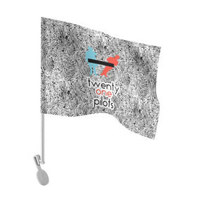 Флаг для автомобиля с принтом TOP в Тюмени, 100% полиэстер | Размер: 30*21 см | rock | t.o.p. | top | twenty one pilots | рок