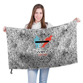 Флаг 3D с принтом TOP в Тюмени, 100% полиэстер | плотность ткани — 95 г/м2, размер — 67 х 109 см. Принт наносится с одной стороны | rock | t.o.p. | top | twenty one pilots | рок