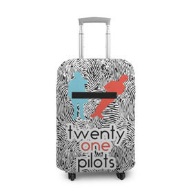 Чехол для чемодана 3D с принтом TOP в Тюмени, 86% полиэфир, 14% спандекс | двустороннее нанесение принта, прорези для ручек и колес | rock | t.o.p. | top | twenty one pilots | рок