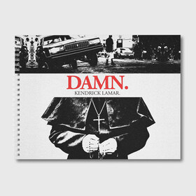 Альбом для рисования с принтом Damn в Тюмени, 100% бумага
 | матовая бумага, плотность 200 мг. | Тематика изображения на принте: kendrick lamar | кендрик ламар | рэп. | хип хоп