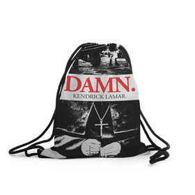 Рюкзак-мешок 3D с принтом Damn в Тюмени, 100% полиэстер | плотность ткани — 200 г/м2, размер — 35 х 45 см; лямки — толстые шнурки, застежка на шнуровке, без карманов и подкладки | kendrick lamar | кендрик ламар | рэп. | хип хоп