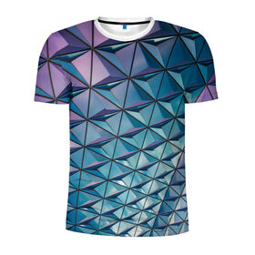 Мужская футболка 3D спортивная с принтом Текстура Polygonal в Тюмени, 100% полиэстер с улучшенными характеристиками | приталенный силуэт, круглая горловина, широкие плечи, сужается к линии бедра | polygon | абстракция | текстура