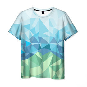 Мужская футболка 3D с принтом URAL polygonal в Тюмени, 100% полиэфир | прямой крой, круглый вырез горловины, длина до линии бедер | polygonal | yaaydesign | екатеринбург | поли | полигональный | россия | урал