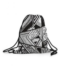Рюкзак-мешок 3D с принтом Black and white (1) в Тюмени, 100% полиэстер | плотность ткани — 200 г/м2, размер — 35 х 45 см; лямки — толстые шнурки, застежка на шнуровке, без карманов и подкладки | 