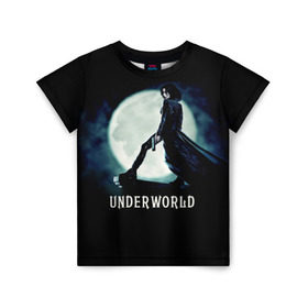 Детская футболка 3D с принтом Другой мир в Тюмени, 100% гипоаллергенный полиэфир | прямой крой, круглый вырез горловины, длина до линии бедер, чуть спущенное плечо, ткань немного тянется | fentezi | underworld | боевик | вампир | кино | киногерой | луна | ночь | оборотень | оружие | фэнтези