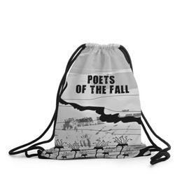 Рюкзак-мешок 3D с принтом Poets of the fall в Тюмени, 100% полиэстер | плотность ткани — 200 г/м2, размер — 35 х 45 см; лямки — толстые шнурки, застежка на шнуровке, без карманов и подкладки | Тематика изображения на принте: poets of the fall | rock | альтернатива | музыка | поэты | рок | фины