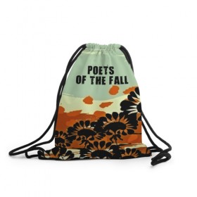 Рюкзак-мешок 3D с принтом Poets of the fall в Тюмени, 100% полиэстер | плотность ткани — 200 г/м2, размер — 35 х 45 см; лямки — толстые шнурки, застежка на шнуровке, без карманов и подкладки | rock | альтернатива | музыка | поэты