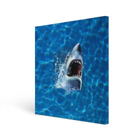 Холст квадратный с принтом Пасть акулы в Тюмени, 100% ПВХ |  | Тематика изображения на принте: акула | атака | белая | брызги | вода | волны | зубы | капли | море | океан | опасность | синяя | челюсти | эффект