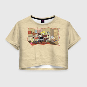 Женская футболка 3D укороченная с принтом The Loud House в Тюмени, 100% полиэстер | круглая горловина, длина футболки до линии талии, рукава с отворотами | the loud house | линкольн лауд | мой шумный дом | мультсериал | мультфильм