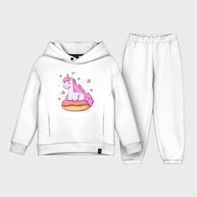 Детский костюм хлопок Oversize с принтом Единорог в Тюмени,  |  | donut | pink | star | unicorn | единорог | звезды | конь | милота | пончик | сказка