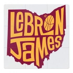 Магнитный плакат 3Х3 с принтом Lebron James в Тюмени, Полимерный материал с магнитным слоем | 9 деталей размером 9*9 см | Тематика изображения на принте: 