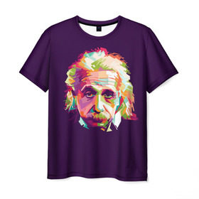 Мужская футболка 3D с принтом Альберт Эйнштейн в Тюмени, 100% полиэфир | прямой крой, круглый вырез горловины, длина до линии бедер | albert einstein | идея | интеллект | искусство | наука | открытие | прикол | профессор | ум | учёный | юмор