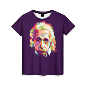 Женская футболка 3D с принтом Альберт Эйнштейн в Тюмени, 100% полиэфир ( синтетическое хлопкоподобное полотно) | прямой крой, круглый вырез горловины, длина до линии бедер | albert einstein | идея | интеллект | искусство | наука | открытие | прикол | профессор | ум | учёный | юмор