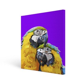 Холст квадратный с принтом Попугайчики в Тюмени, 100% ПВХ |  | bird | животные | попугайчики | птицы | текстуры