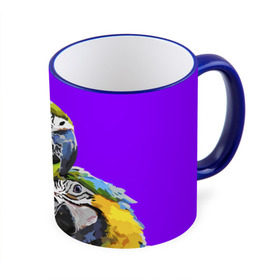 Кружка 3D с принтом Попугайчики в Тюмени, керамика | ёмкость 330 мл | Тематика изображения на принте: bird | животные | попугайчики | птицы | текстуры