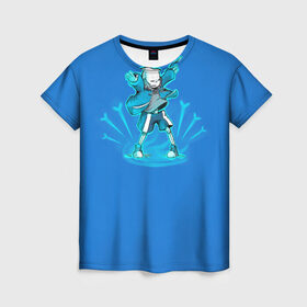 Женская футболка 3D с принтом Санс медитирует в Тюмени, 100% полиэфир ( синтетическое хлопкоподобное полотно) | прямой крой, круглый вырез горловины, длина до линии бедер | sans | андертейл | подземелье | санс