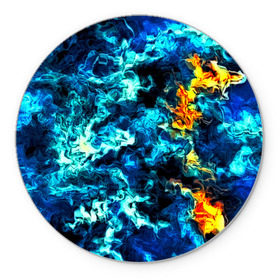 Коврик круглый с принтом Frozen abstraction в Тюмени, резина и полиэстер | круглая форма, изображение наносится на всю лицевую часть | 3d | абстракция | волны | другие | краска | линии | оптические | полосы | прикольные | разводы | узоры | фрактал | цветные | яркие