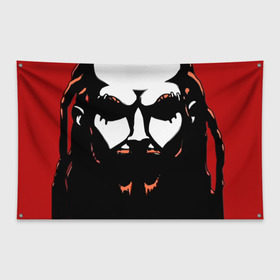 Флаг-баннер с принтом Metalocalypse (Dethklok) 1 в Тюмени, 100% полиэстер | размер 67 х 109 см, плотность ткани — 95 г/м2; по краям флага есть четыре люверса для крепления | dethklok | metalocalypse