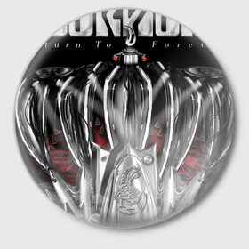 Значок с принтом Scorpions в Тюмени,  металл | круглая форма, металлическая застежка в виде булавки | Тематика изображения на принте: 