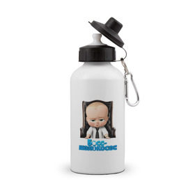 Бутылка спортивная с принтом Boss Baby в Тюмени, металл | емкость — 500 мл, в комплекте две пластиковые крышки и карабин для крепления | Тематика изображения на принте: boss baby | босс | мультфильмы