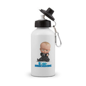 Бутылка спортивная с принтом Boss Baby в Тюмени, металл | емкость — 500 мл, в комплекте две пластиковые крышки и карабин для крепления | boss baby | босс | мультфильмы