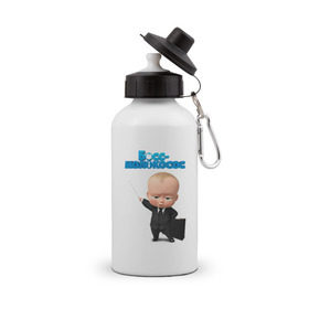 Бутылка спортивная с принтом Boss Baby в Тюмени, металл | емкость — 500 мл, в комплекте две пластиковые крышки и карабин для крепления | boss baby | босс | мультфильмы