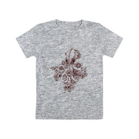 Детская футболка хлопок с принтом Steampunk octopus в Тюмени, 100% хлопок | круглый вырез горловины, полуприлегающий силуэт, длина до линии бедер | Тематика изображения на принте: gear | octopus | sea | steampunk | арт | осьминог | стимпанк | шестеренка