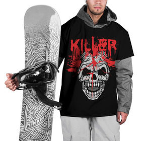 Накидка на куртку 3D с принтом Killer в Тюмени, 100% полиэстер |  | blood | dead | death | drops | fear | halloween | happy | holiday | killer | red | skull | splashes | брызги | капли | красный | кровь | мертвый | праздник | счастливый | хэллоуин | череп