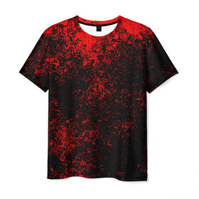 Мужская футболка 3D с принтом Брызги красок(red style) в Тюмени, 100% полиэфир | прямой крой, круглый вырез горловины, длина до линии бедер | abstraction | color | paint | spray | tie dye | абстракция | брызги красок | всплеск красок | капли красок | текстуры