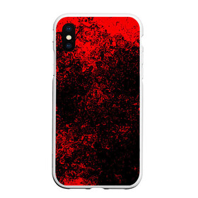 Чехол для iPhone XS Max матовый с принтом Брызги красок(red style) в Тюмени, Силикон | Область печати: задняя сторона чехла, без боковых панелей | abstraction | color | paint | spray | tie dye | абстракция | брызги красок | всплеск красок | капли красок | текстуры