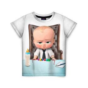 Детская футболка 3D с принтом Boss Baby в Тюмени, 100% гипоаллергенный полиэфир | прямой крой, круглый вырез горловины, длина до линии бедер, чуть спущенное плечо, ткань немного тянется | Тематика изображения на принте: boss baby | босс | молокосос | мультфильмы