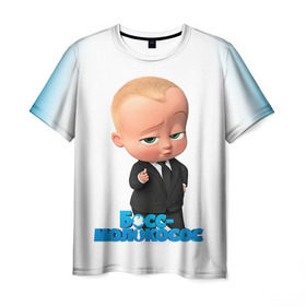 Мужская футболка 3D с принтом Boss Baby в Тюмени, 100% полиэфир | прямой крой, круглый вырез горловины, длина до линии бедер | Тематика изображения на принте: boss baby | босс | молокосос | мультфильмы